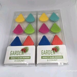 2 pkgs Novelty Glass Drink Markers  Watermelons  6 Count each -  Brand New